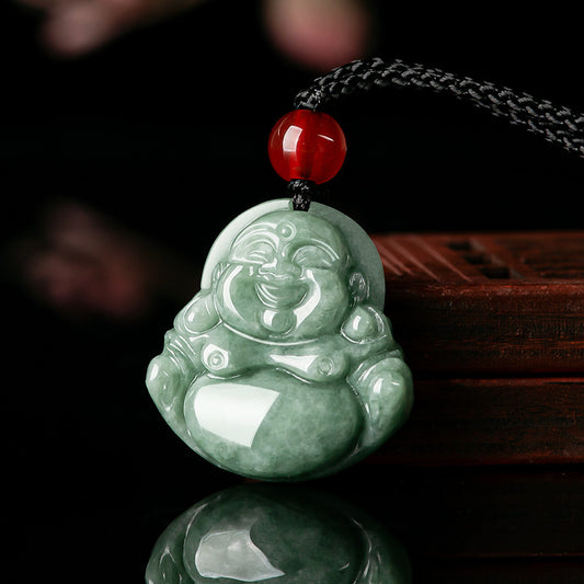 Natural A Cargo Jade Bean Seed Buddha Jade Pendant Jade Pendant Men's Necklace Women's Four-party Jade Wholesale