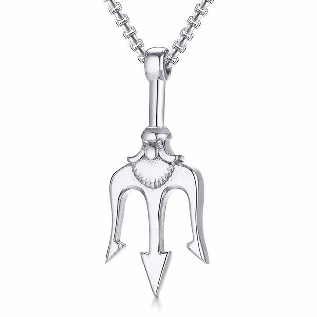 Trident Pendant Male Domineering Simple Pendant Neptune Trident Necklace