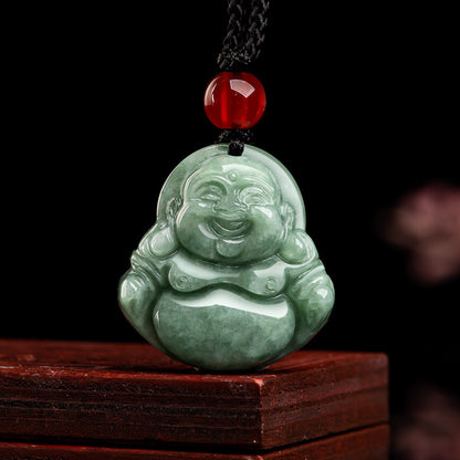 Natural A Cargo Jade Bean Seed Buddha Jade Pendant Jade Pendant Men's Necklace Women's Four-party Jade Wholesale