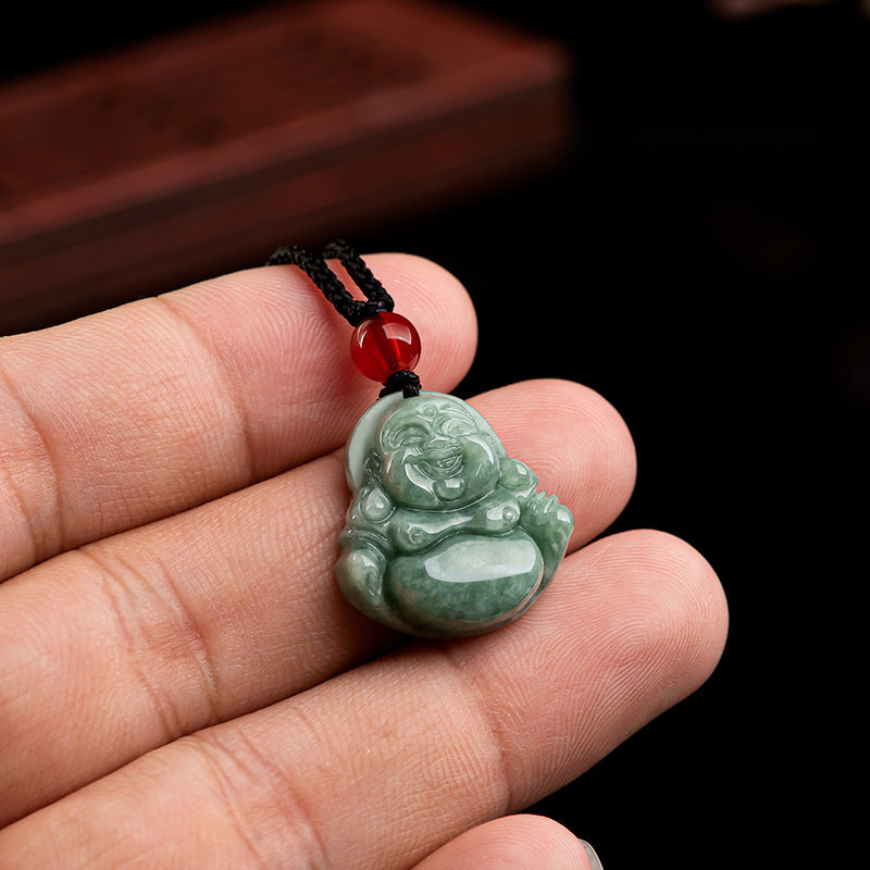 Natural A Cargo Jade Bean Seed Buddha Jade Pendant Jade Pendant Men's Necklace Women's Four-party Jade Wholesale