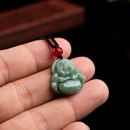 Natural A Cargo Jade Bean Seed Buddha Jade Pendant Jade Pendant Men's Necklace Women's Four-party Jade Wholesale