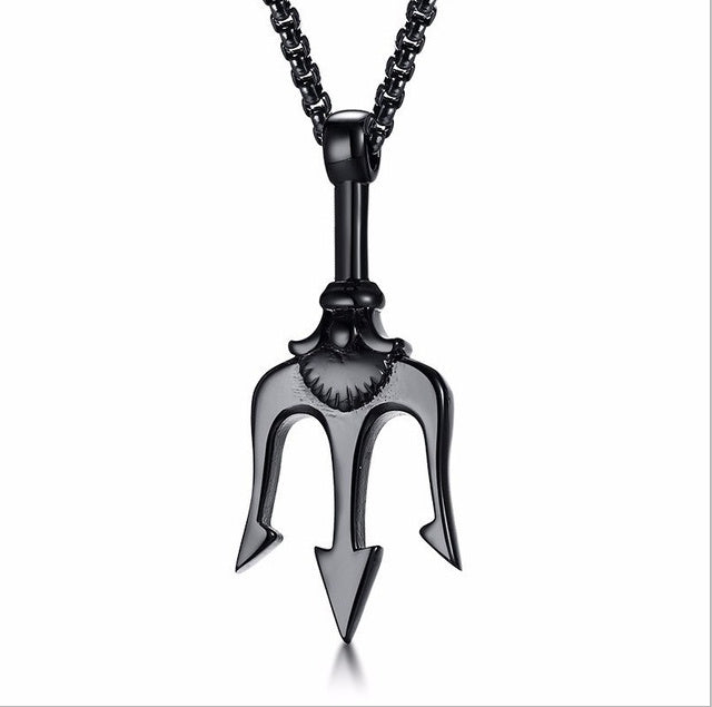 Trident Pendant Male Domineering Simple Pendant Neptune Trident Necklace